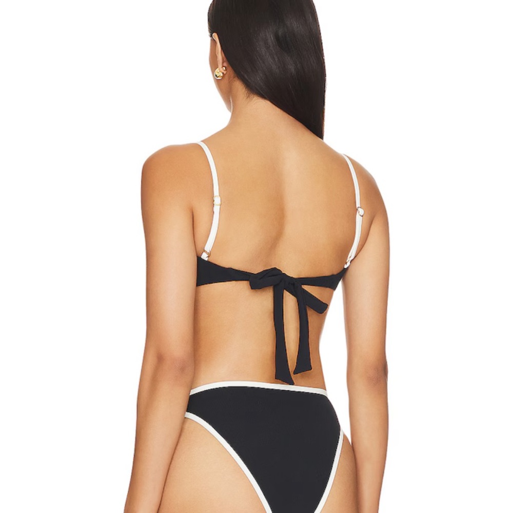 l*space Hazel Black Bikini Top with White Trim - Picture 4 of 5